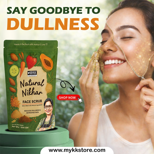 Mykk natural nikhar face scrub for best results 