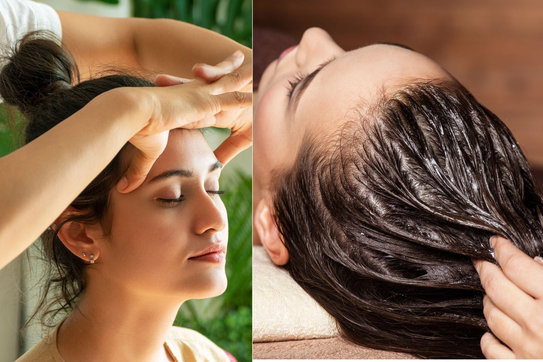 how to massage with hair oil ?