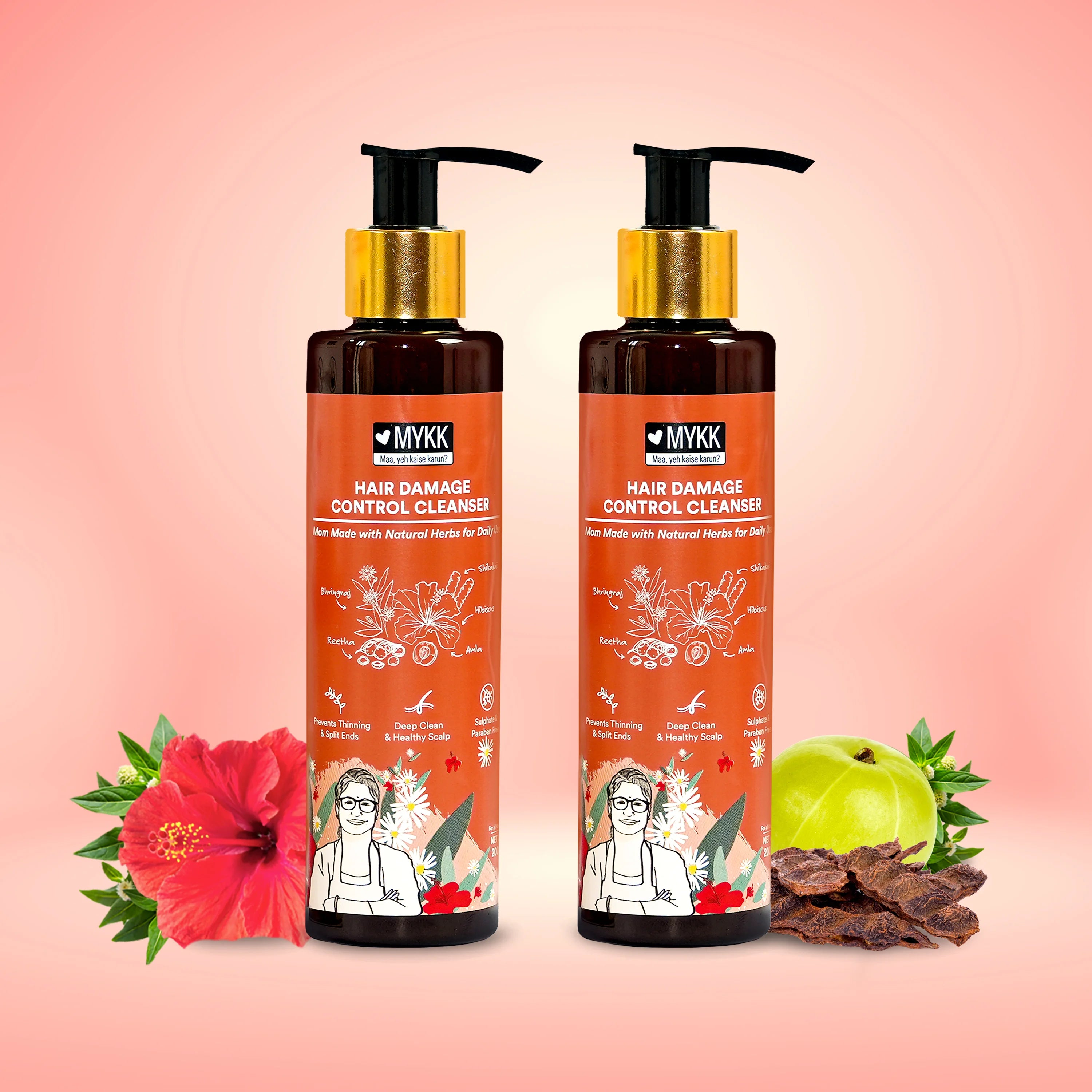 Mykk Hair Damage Control Cleanser Shampoo ( Pack of 2 ) - Mykk Store
