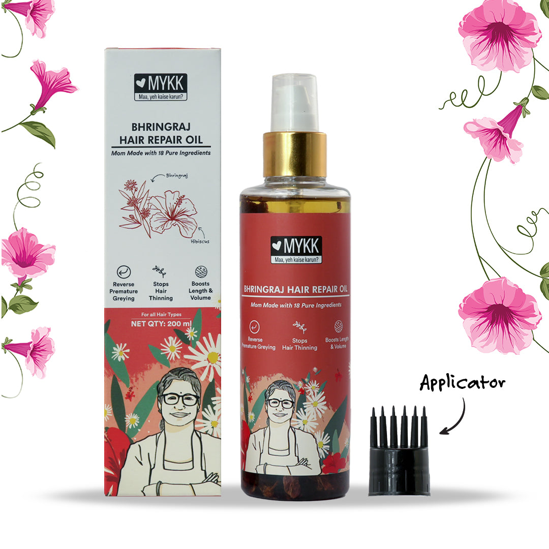 Bhringraj Hair Repair Oil - 200 ML + Comb Applicator - Mykk Store