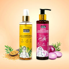 Mykk Champi Oil + Hair Fall Control Cleanser Shampoo Combo – Perfect Winter Hair Care Solution - Mykk Store