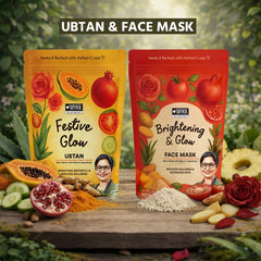 Festive Glow Ubtan & Brightening & Glow Face Mask Combo - Mykk Store