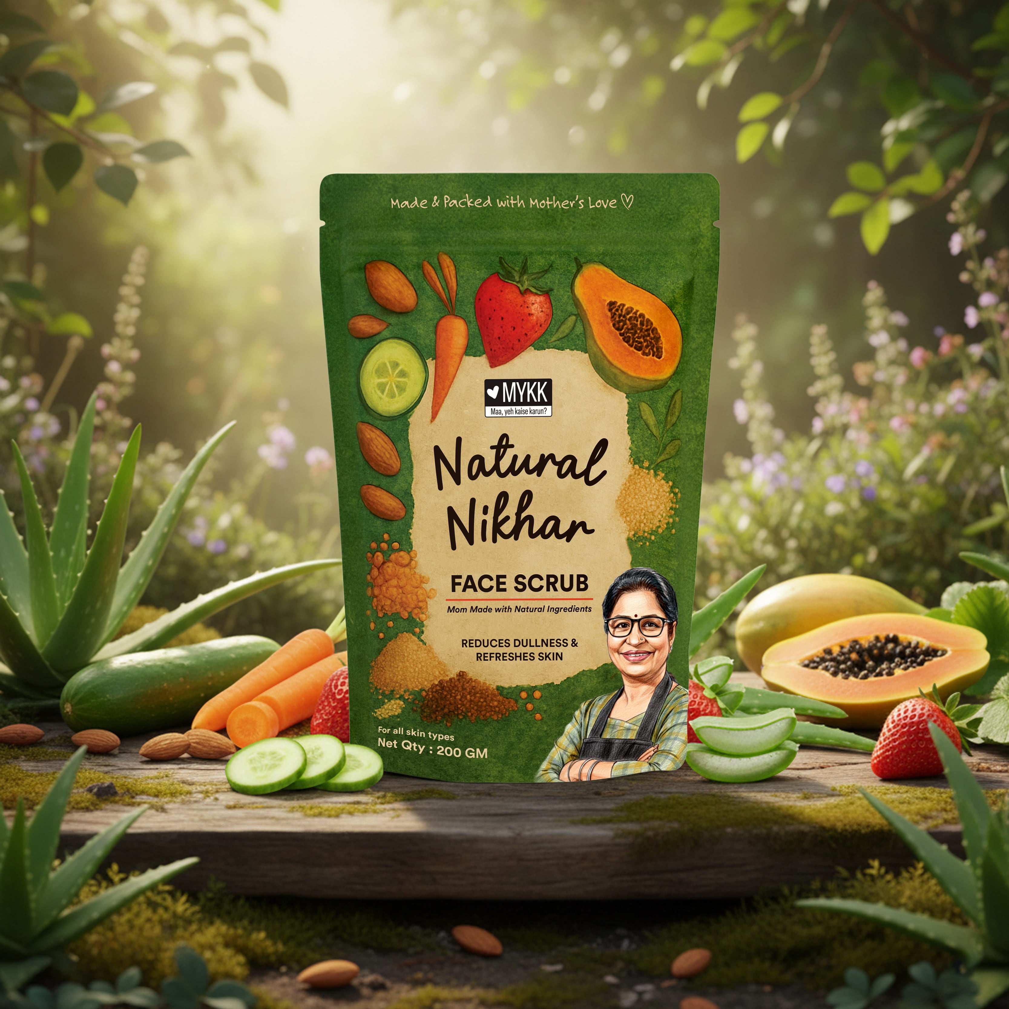 MYKK Natural Nikhar Face Scrub 200gm - Mykk Store