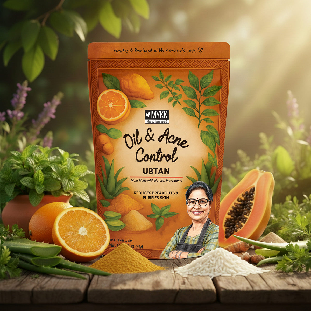 MYKK Oil & Acne Control Ubtan 200gm - Mykk Store