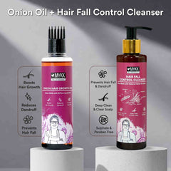 MYKK Onion Hair Growth Oil + Hair Fall Control Cleanser Shampoo