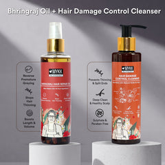 MYKK Bhringraj Hair Repair Oil + Hair Damage Control Cleanser Shampoo