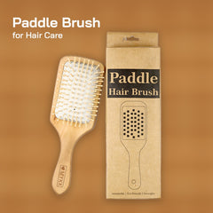 MYKK Wooden Paddle Hair Brush – Natural Detangling Brush with Massage Pins for Smooth & Healthy Hair