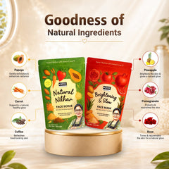 Brightening & Glow Face Mask & Natural Nikhar Face Scrub Combo - Mykk Store