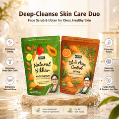 Oil & Acne Control Ubtan & Natural Nikhar Face Scrub Combo - Mykk Store