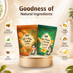 Oil & Acne Control Ubtan + Skin Repair & Nourish Face Mask Combo - Mykk Store