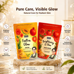 Festive Glow Ubtan & Brightening & Glow Face Mask Combo - Mykk Store