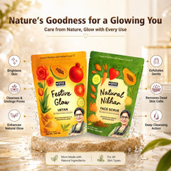 Festive Glow Ubtan & Natural Nikhar Face Scrub Combo - Mykk Store
