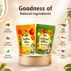 Festive Glow Ubtan & Natural Nikhar Face Scrub Combo - Mykk Store