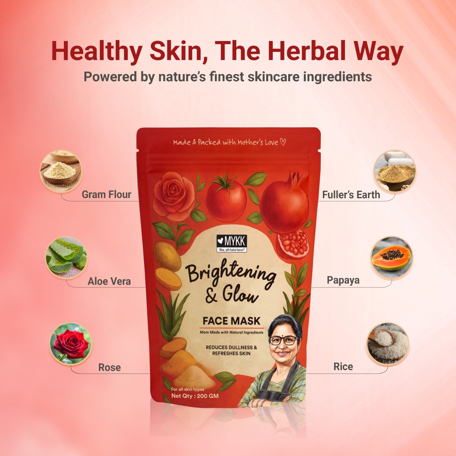 Brightening & Glow Face Mask 200gm - Mykk Store